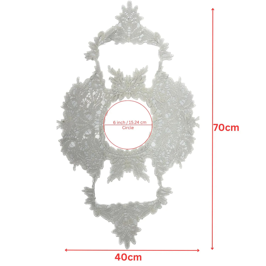 Size reference of round sew-on neckline by Ani Accessories for women’s dresses, shirts, and kurtis for accurate fitting guide