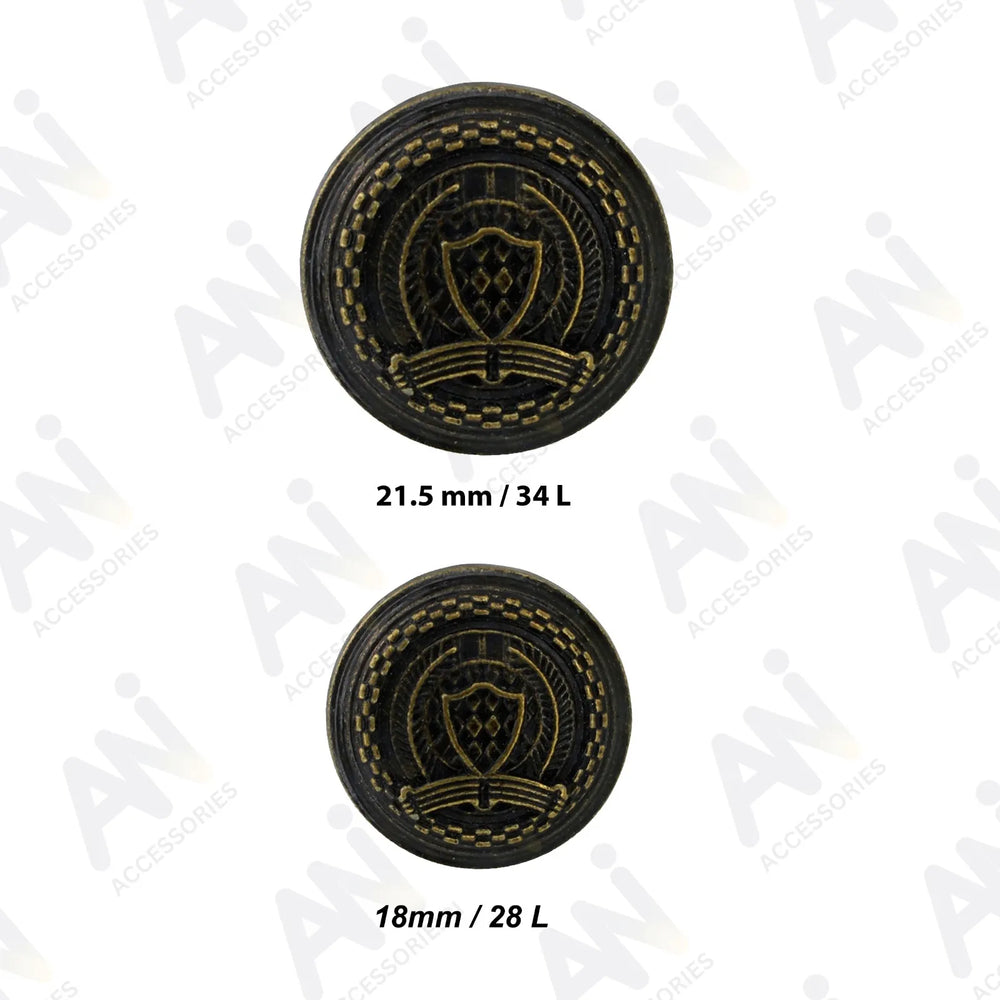 Sizes of Antique Metal Coat Buttons by Ani Accessories