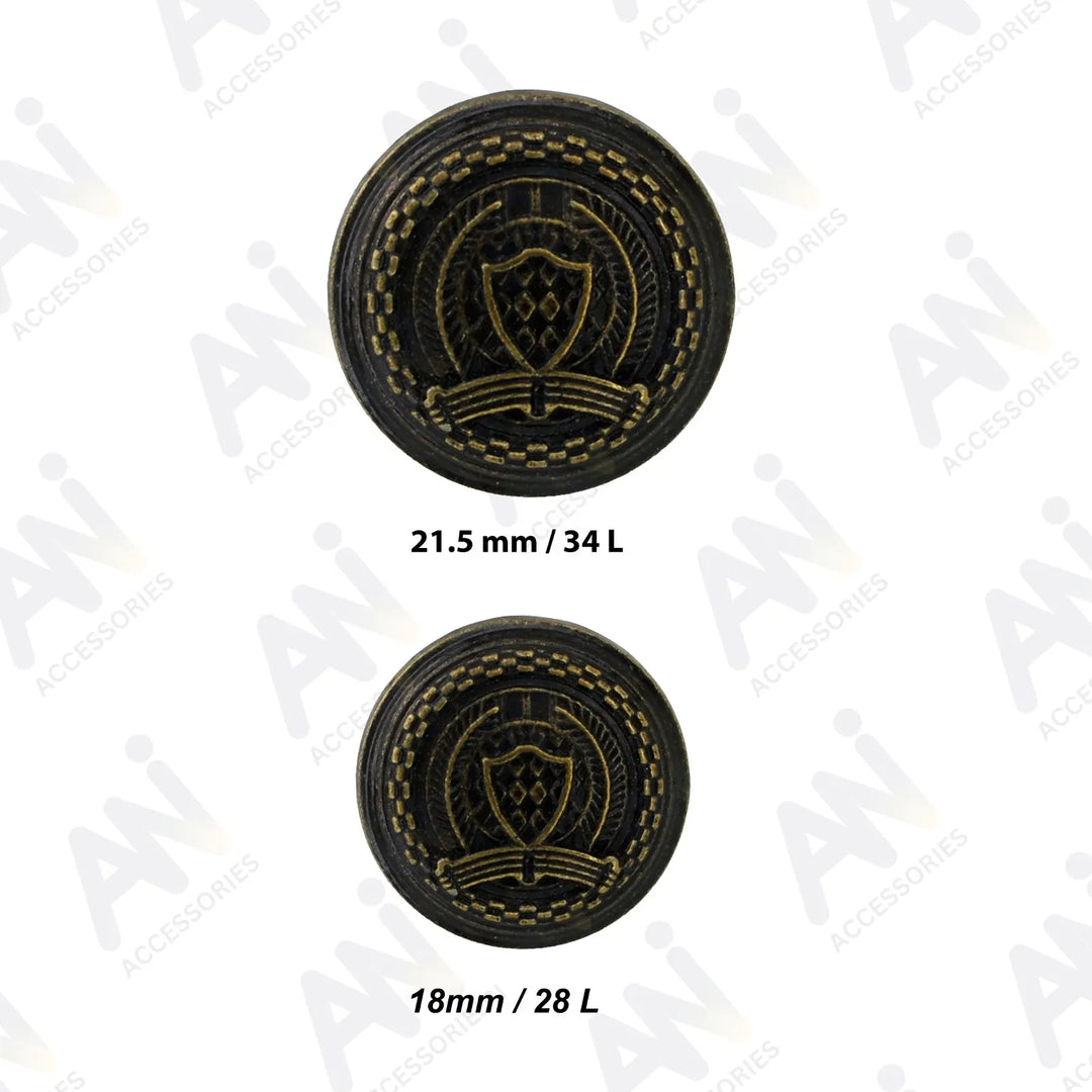 Sizes of Antique Metal Coat Buttons by Ani Accessories