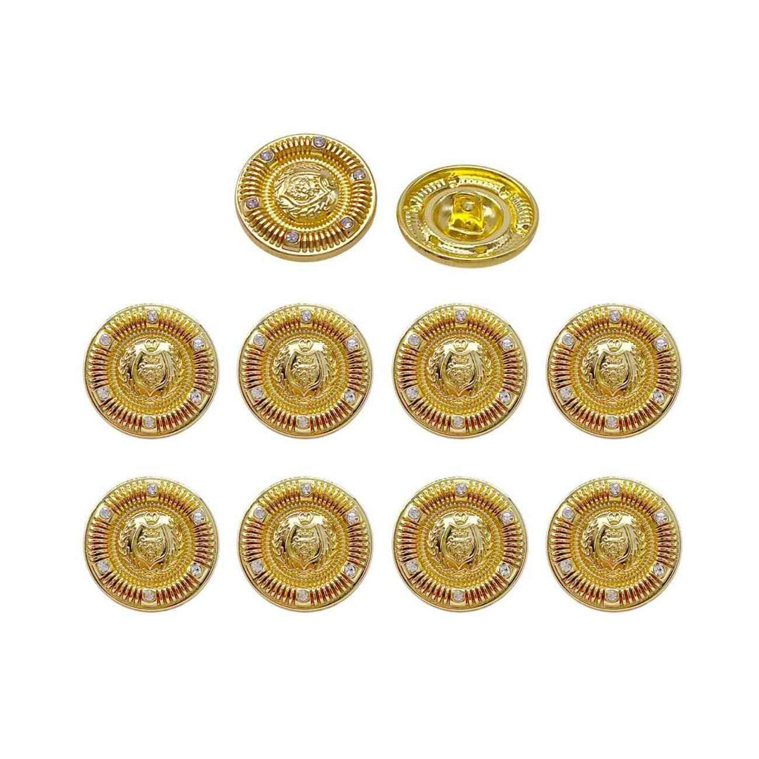 Heraldic Lion Crest Rhinestones Buttons | 15mm, 18mm & 23mm