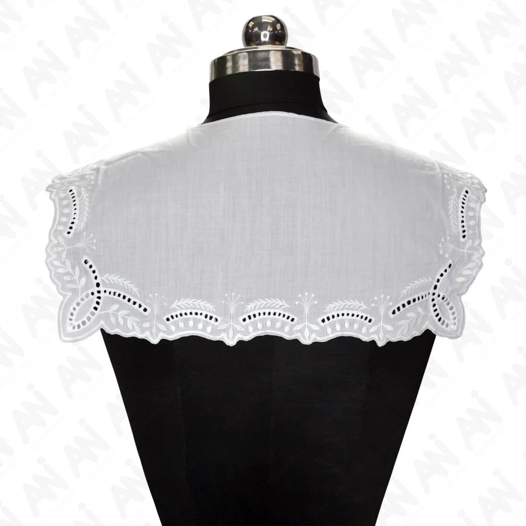 Square Broderie Anglaise Collar soft cotton eyelet design, decorative detachable neckline piece