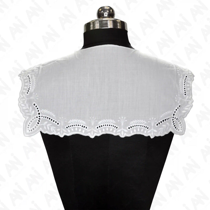 Square Broderie Anglaise Collar soft cotton eyelet design, decorative detachable neckline piece