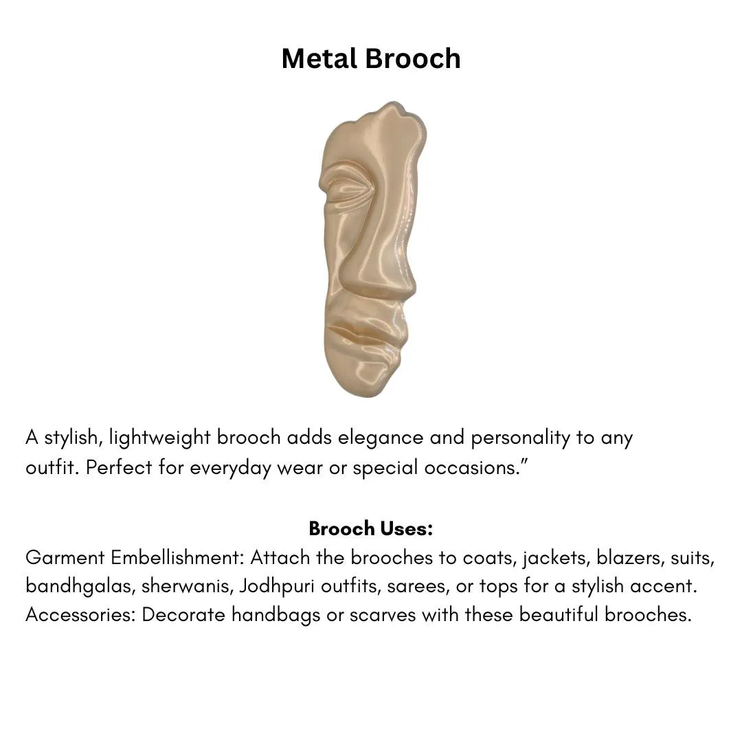 Matte Gold Face Inspire Metal Brooch