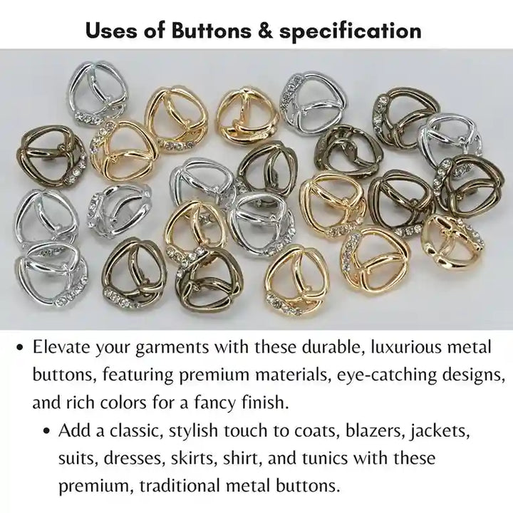 Hollow Triangle Shape Buttons | 18mm(28L),20mm(31L) & 23mm(36L)