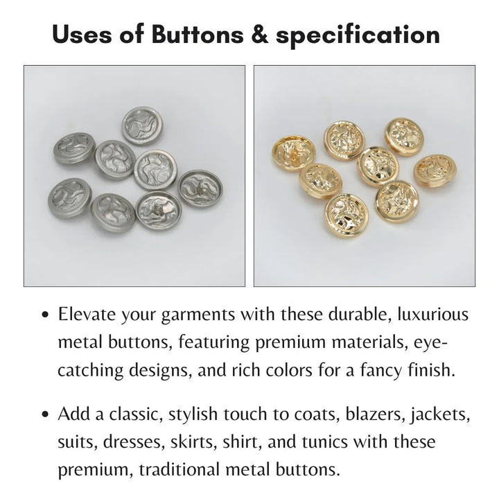 Drapery Design Metal Button | 23mm & 15mm