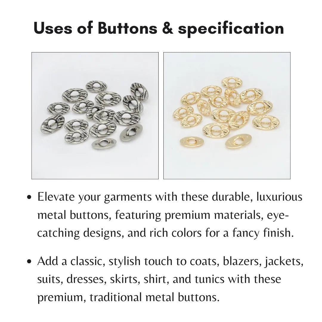 Mariner Style Metal Buttons | 26mm & 22mm