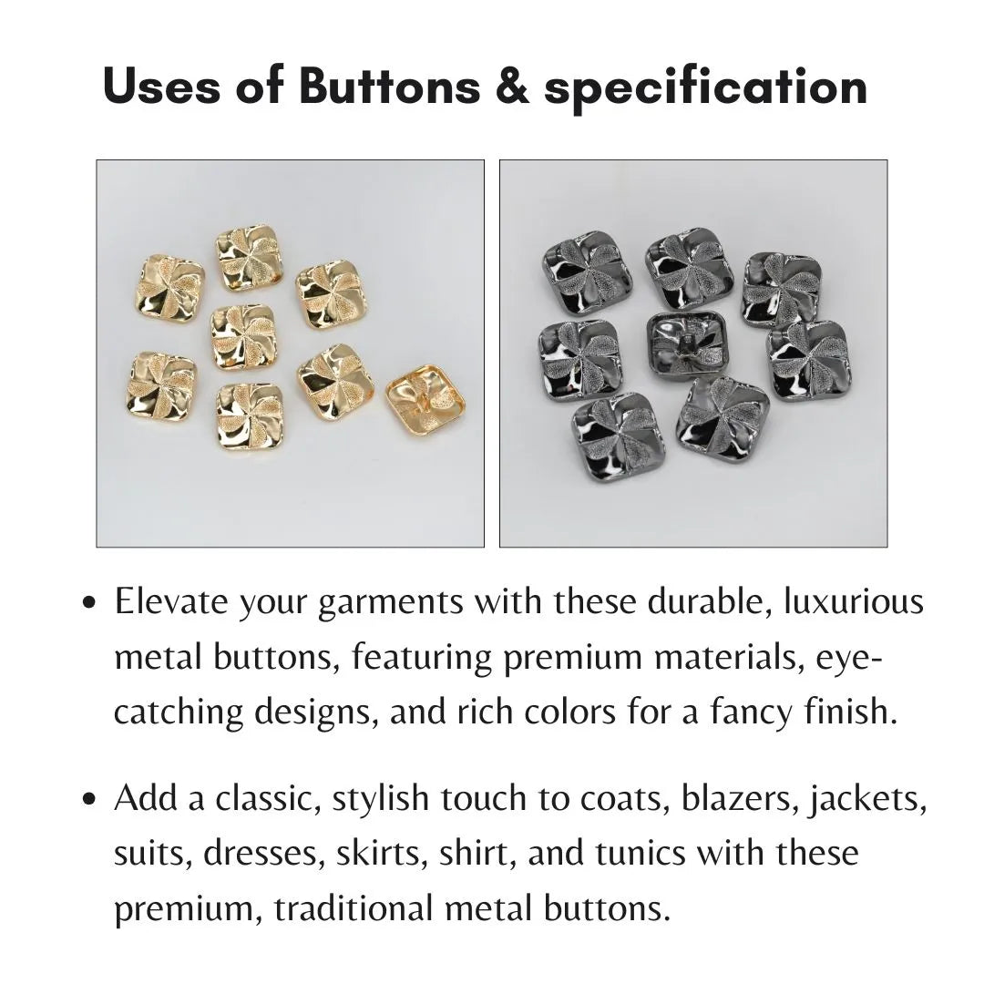 Square Four-Leaf Clover Button | 23mm & 15mm