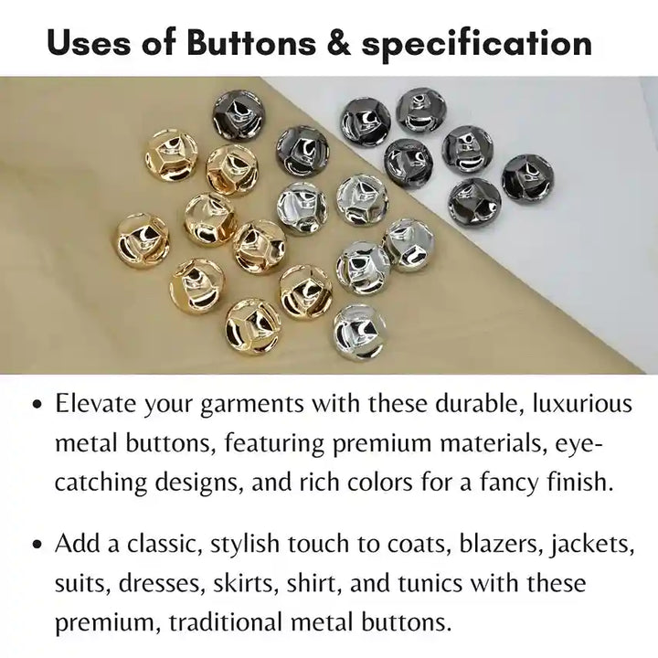 Faceted Domed Button | 23mm & 15mm