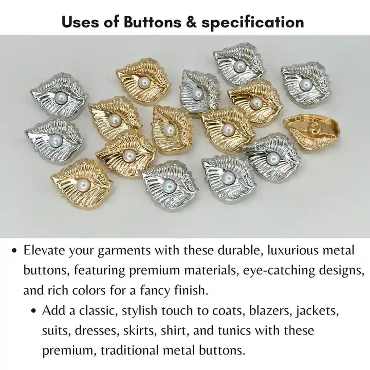 Scallop Shell Stud Pearl Button | 18mm(28L), 23mm(36L) & 28mm(44L)