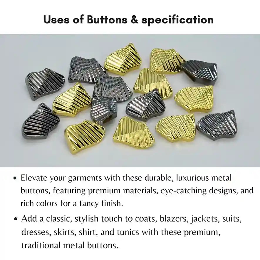 Sea Inspired Metal Buttons | 18mm(28L), 23mm(36L) & 27mm(42L)