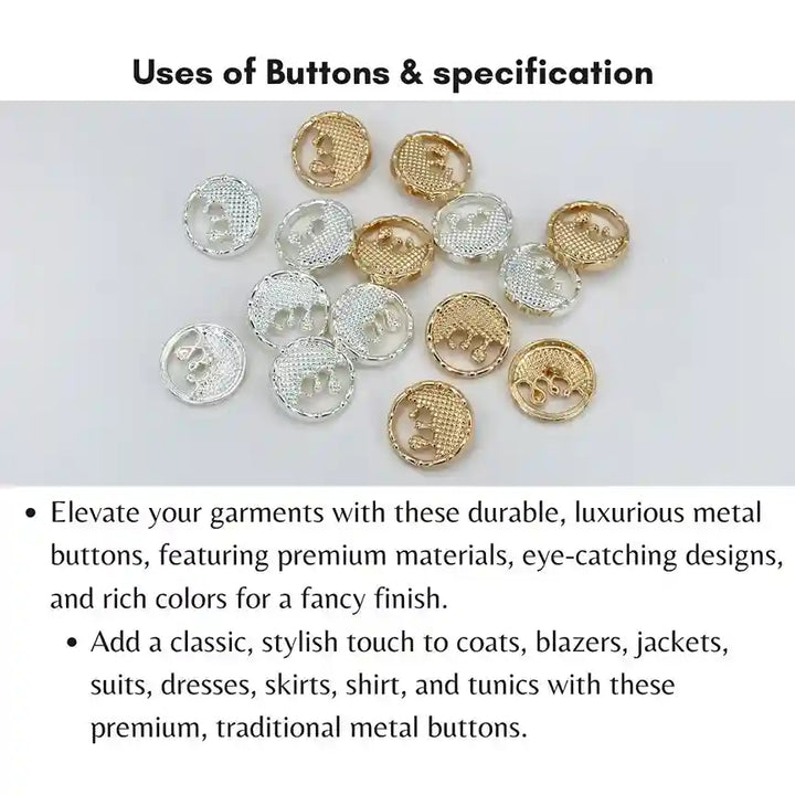 Liquid Style Metal Buttons | 23mm, 20mm & 15mm