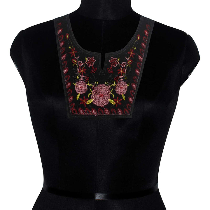Traditional U shape ethnic neckline with rich embroidery, ideal for kurtis, salwar suits and festive styling design arts