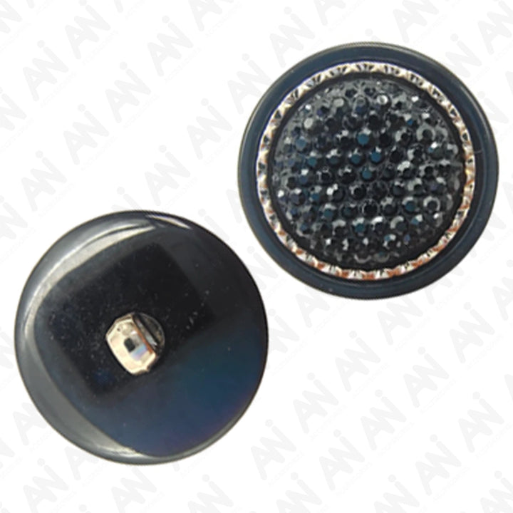 Black Beaded Shank Button (Pack of 8)