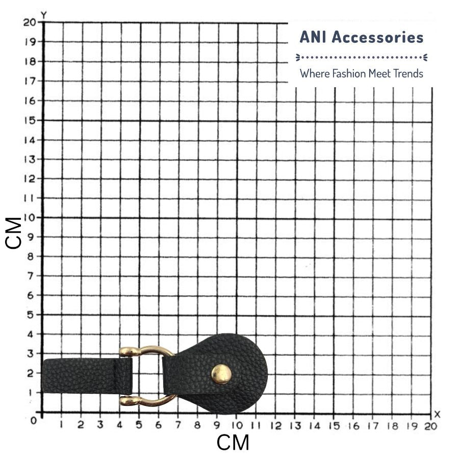 Black PU Snap metal Belt Buckle