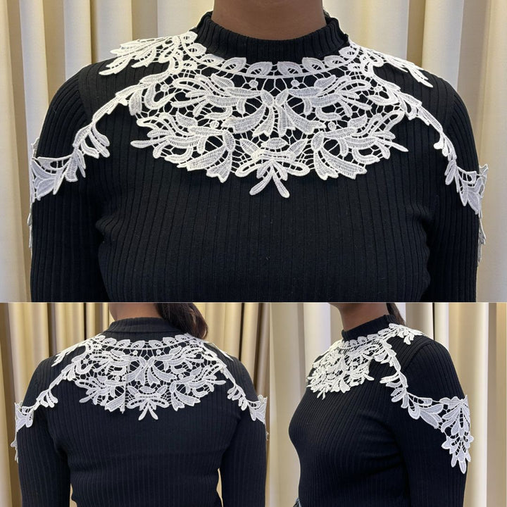 Shoulder Drop Dyeable Lace Scoop Neckline Patch