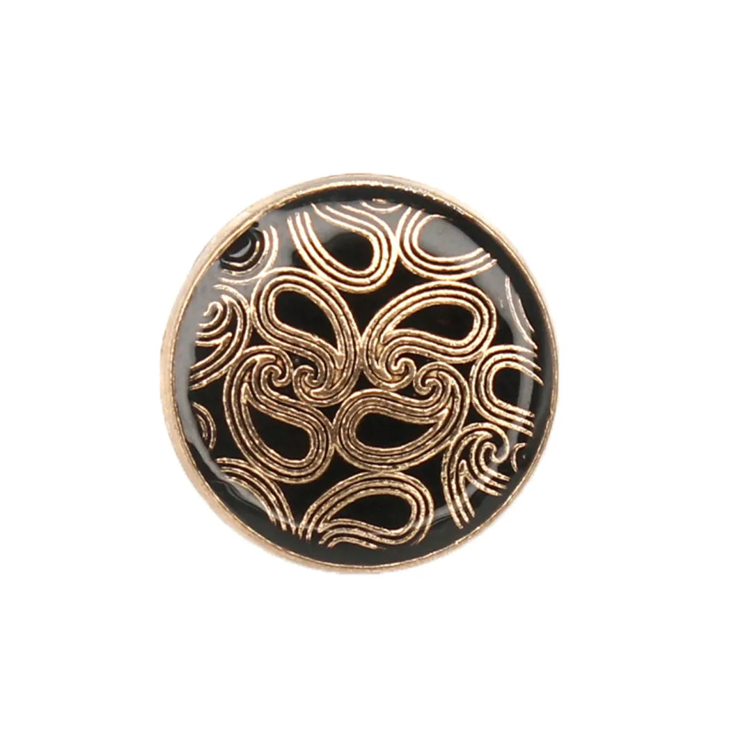 Golden Paisley Design with Shank Metal Button | 18mm(28L) & 20mm(32L)