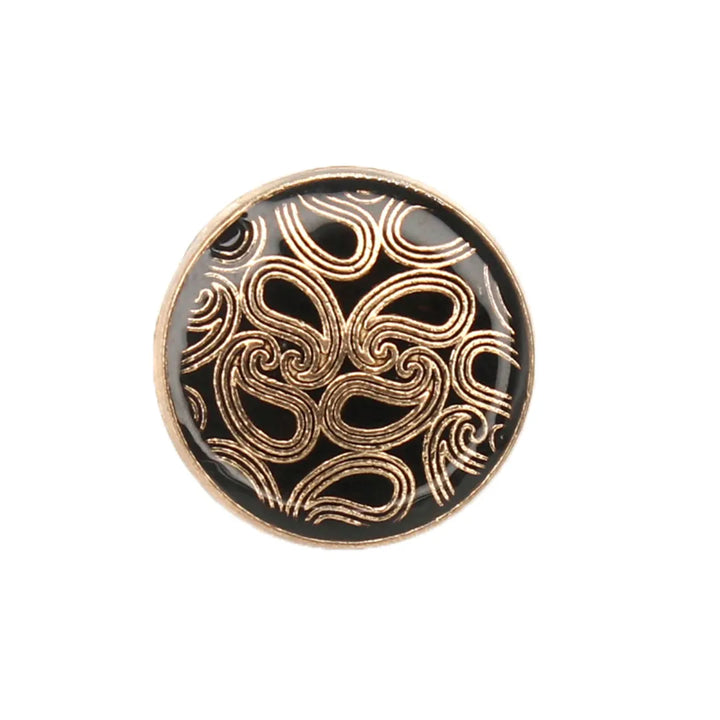 Golden Paisley Design with Shank Metal Button | 18mm(28L) & 20mm(32L)