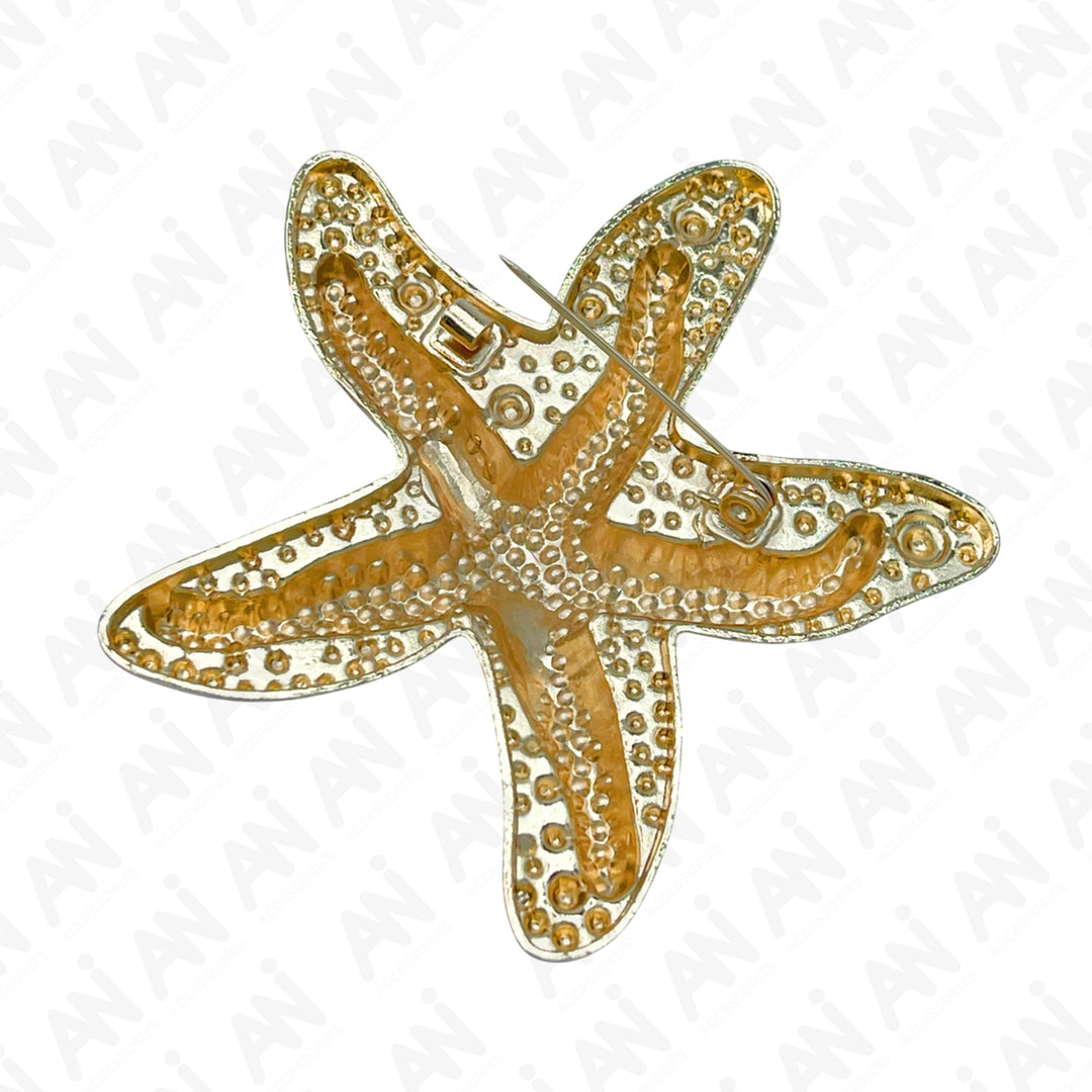 Star Fish Metal Brooch for Sarees, Cardigans, Dresses, & More
