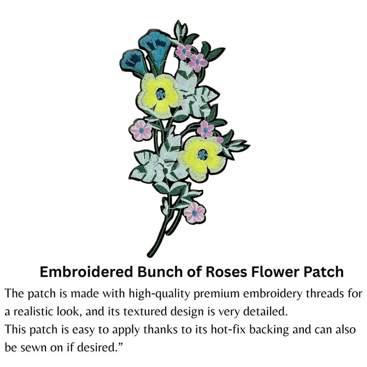Bunch Rose Embroidered Heat-Transfer Sew Patch