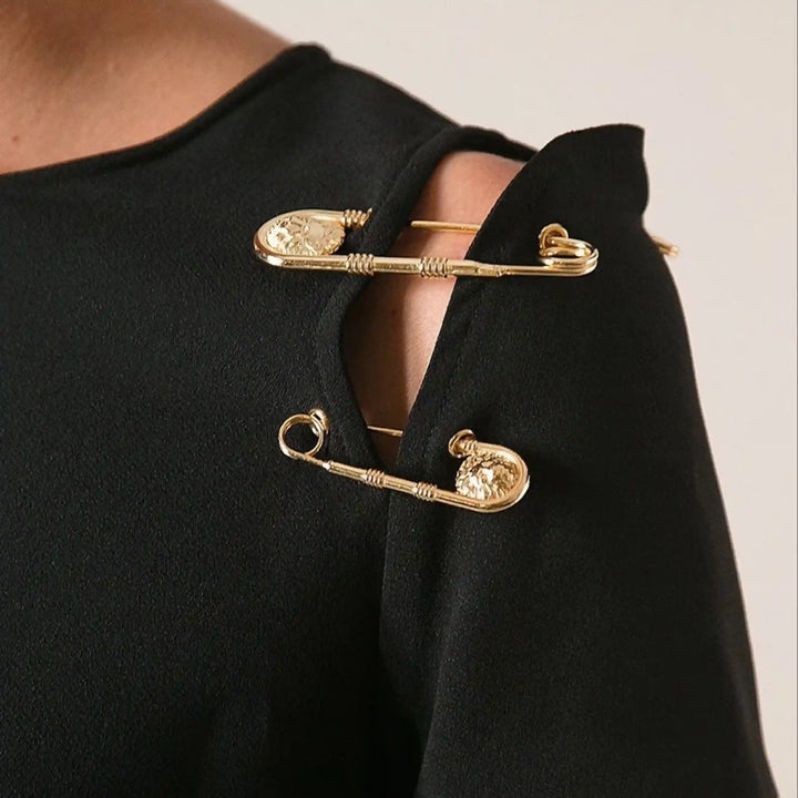 Lion Head Safety Pin Brooch