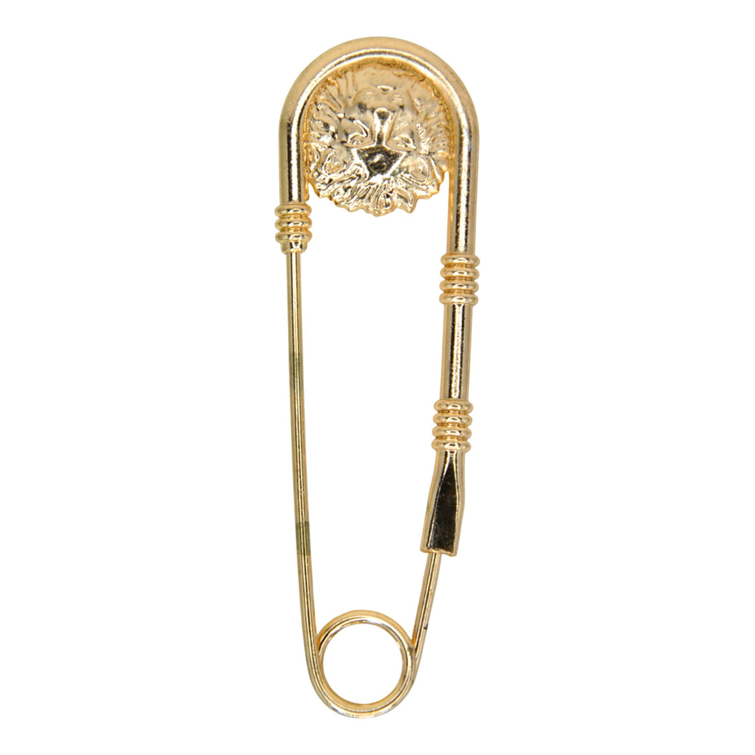 Lion Head Safety Pin Brooch