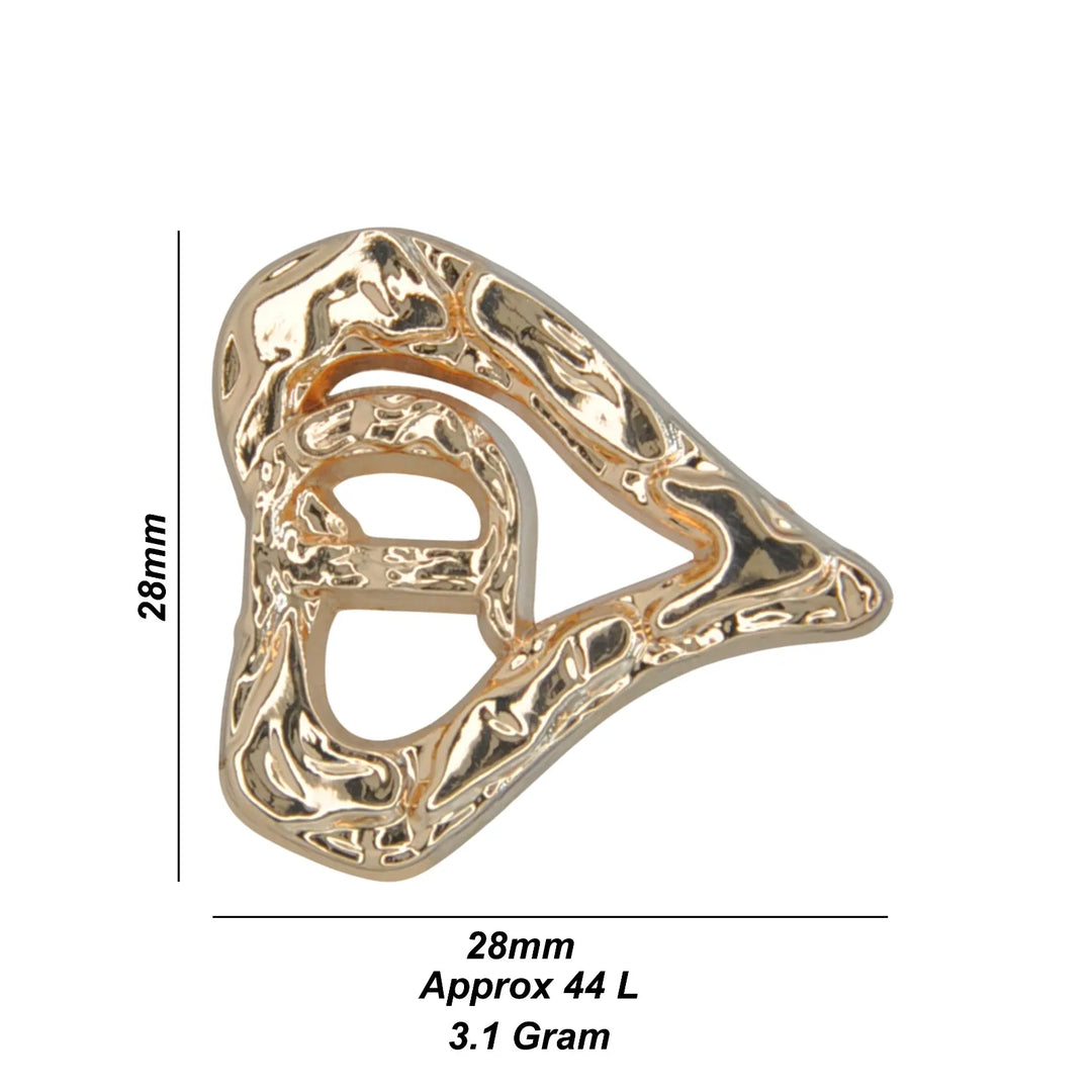 Heart Shaped Golden Metal Buttons | 28mm(44L)