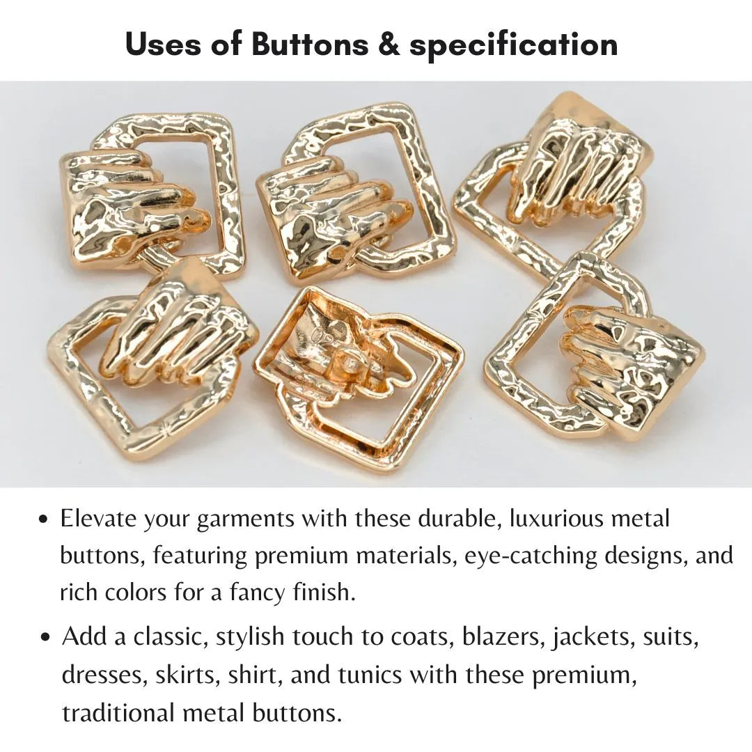 Hand Style Golden Metal Buttons | 20mm(32L)