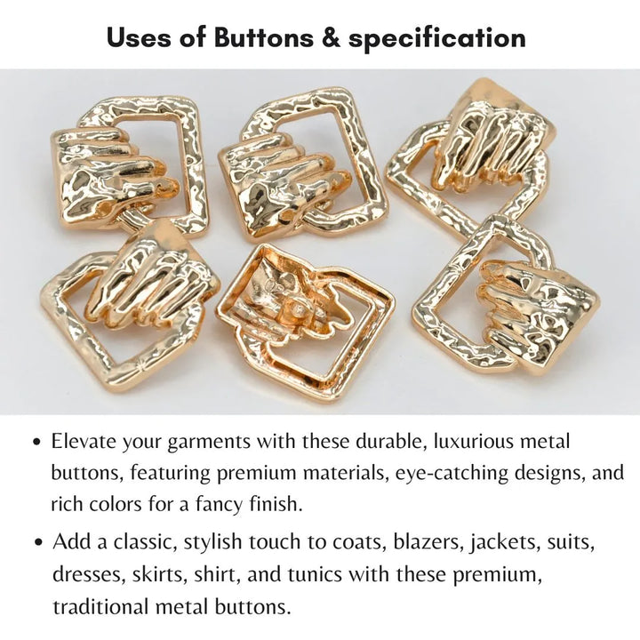 Hand Style Golden Metal Buttons | 20mm(32L)