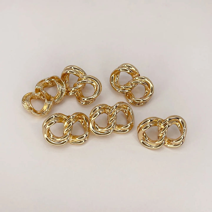 Gold Finish Interlinked Ring Metal Buttons | 24mm(38L)