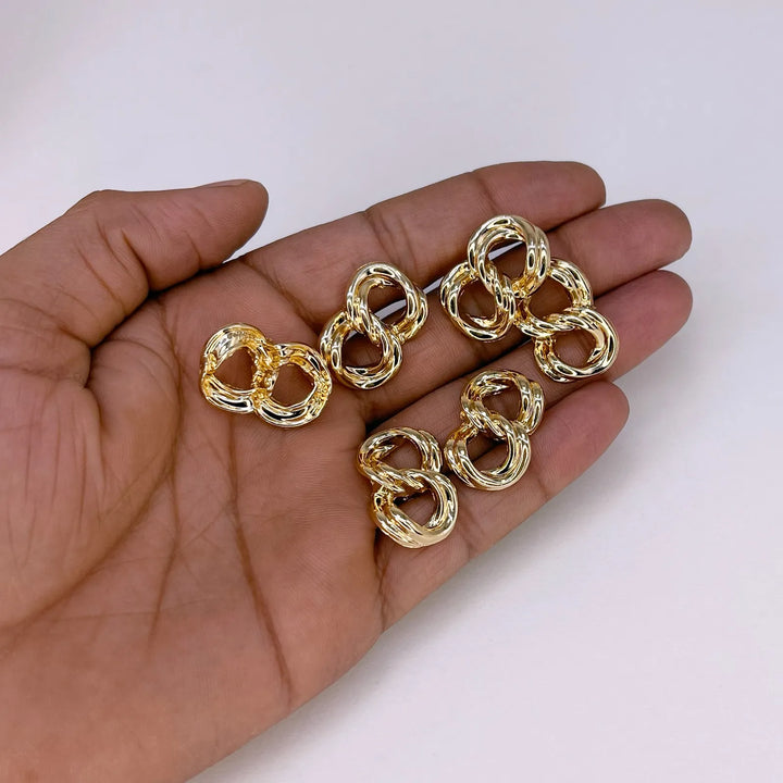 Gold Finish Interlinked Ring Metal Buttons | 24mm(38L)