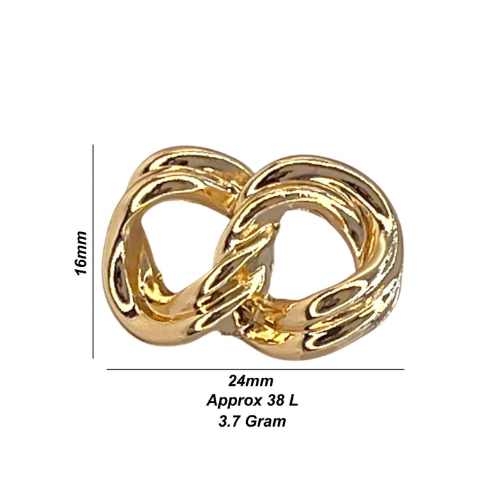 Gold Finish Interlinked Ring Metal Buttons | 24mm(38L)