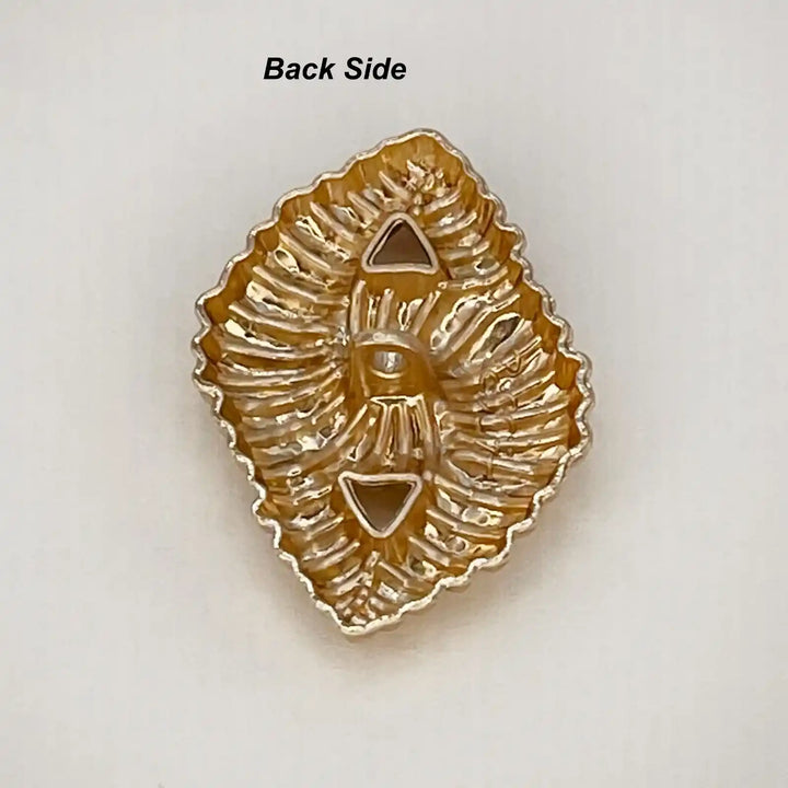 Elegant Eye-Shaped Golden Metal Buttons | 34mm(54L)