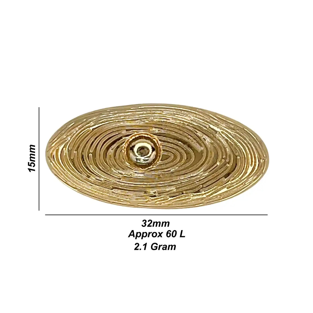 Galaxy Inspired Oval Golden Metal Buttons | 32mm(60L)