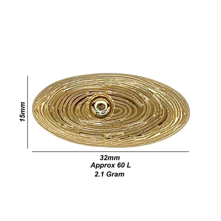 Galaxy Inspired Oval Golden Metal Buttons | 32mm(60L)