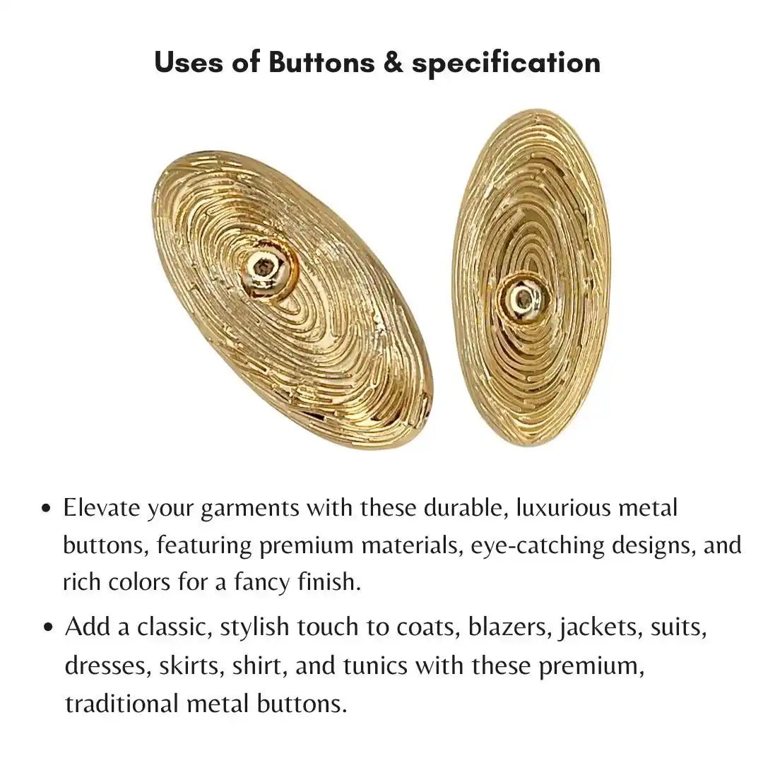 Galaxy Inspired Oval Golden Metal Buttons | 32mm(60L)