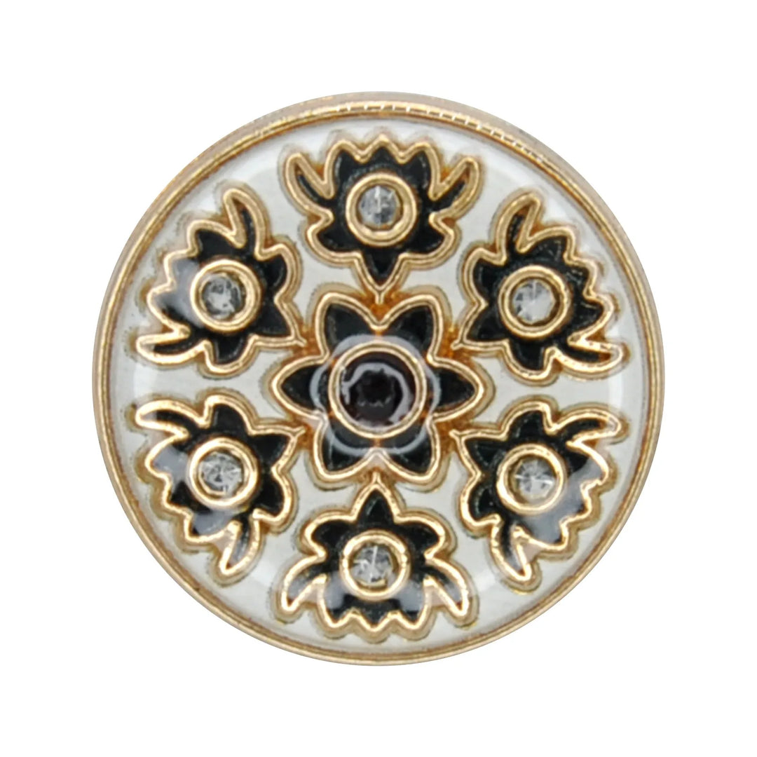 Heritage Floral Pattern Metal Buttons | 22mm(35L) & 18mm(28L)