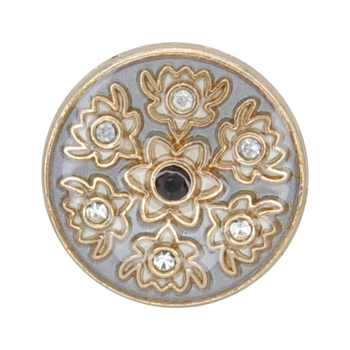 Heritage Floral Pattern Metal Buttons | 22mm(35L) & 18mm(28L)