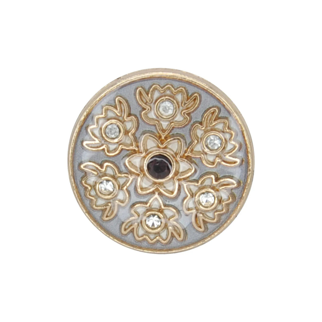 Heritage Floral Pattern Metal Buttons | 22mm(35L) & 18mm(28L)