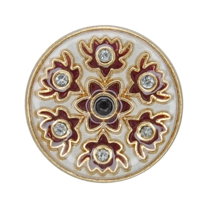 Heritage Floral Pattern Metal Buttons | 22mm(35L) & 18mm(28L)