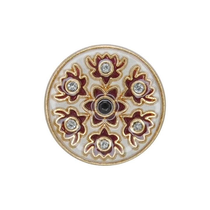 Heritage Floral Pattern Metal Buttons | 22mm(35L) & 18mm(28L)