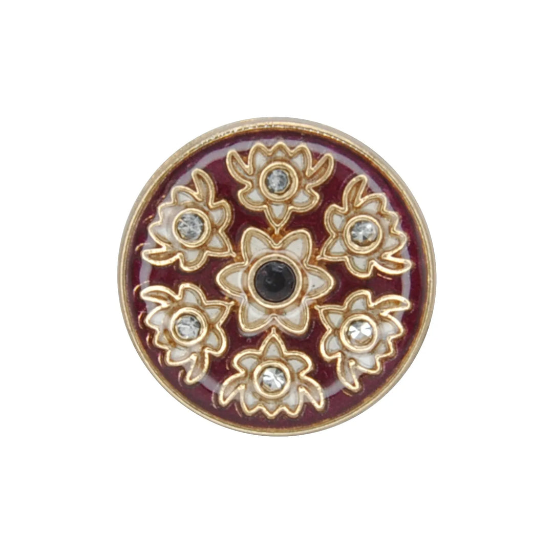 Heritage Floral Pattern Metal Buttons | 22mm(35L) & 18mm(28L)