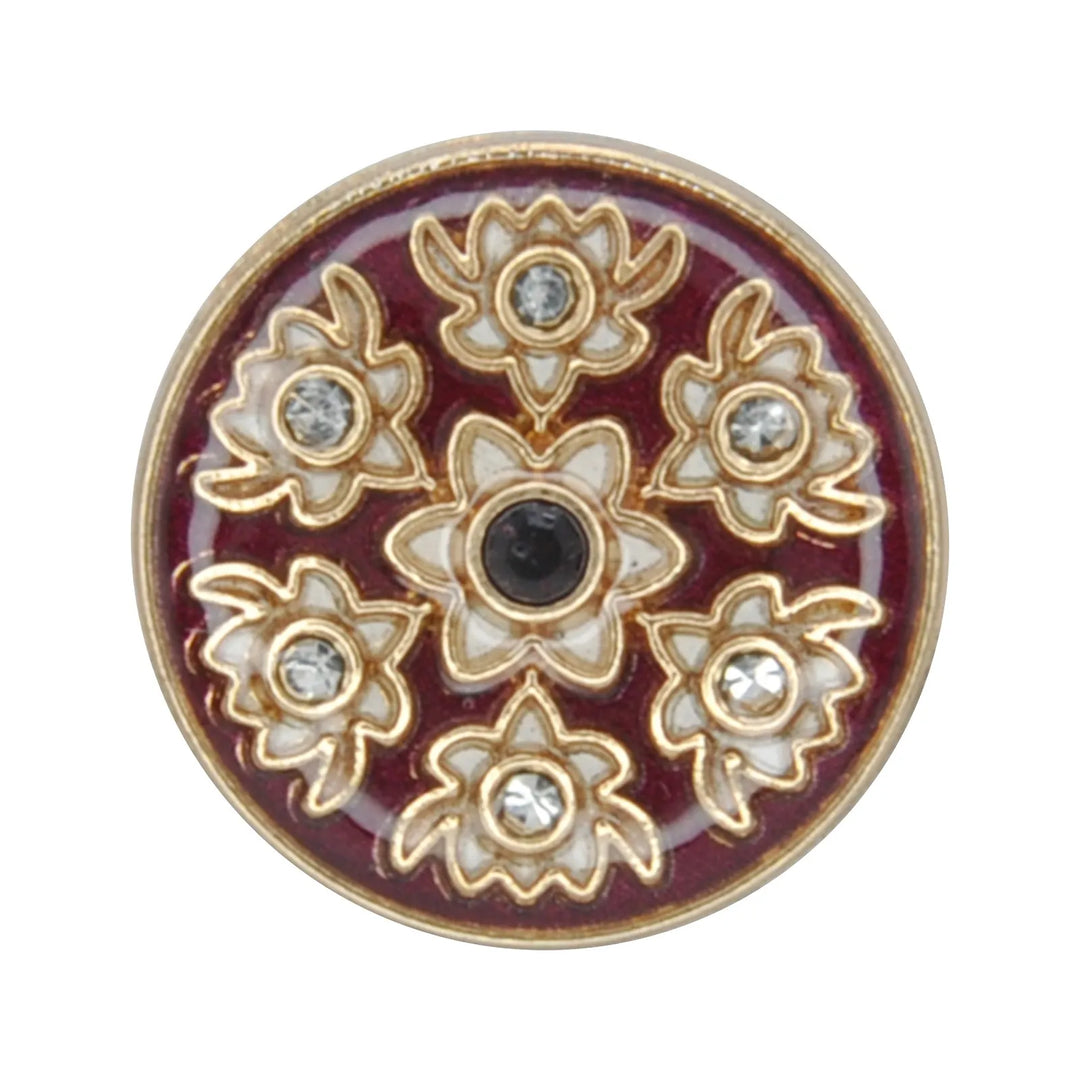 Heritage Floral Pattern Metal Buttons | 22mm(35L) & 18mm(28L)