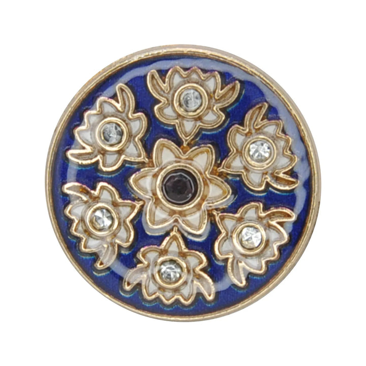 Designer Brooch & Blue Floral Buttons Combo Pack