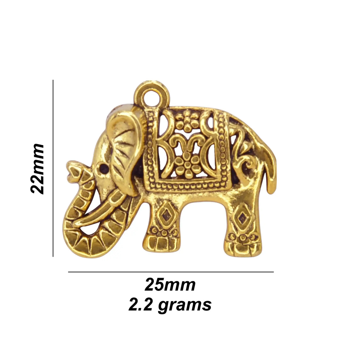 Royal Elephant Grace Metal Pendant | 22mm x 25mm