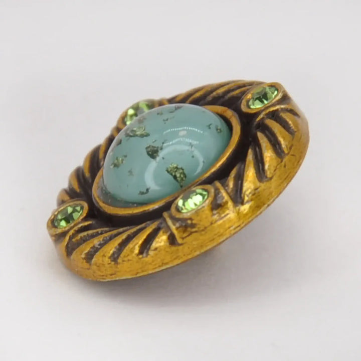 Vintage Royal Gem Shank Metal Button | 14mm (22L)