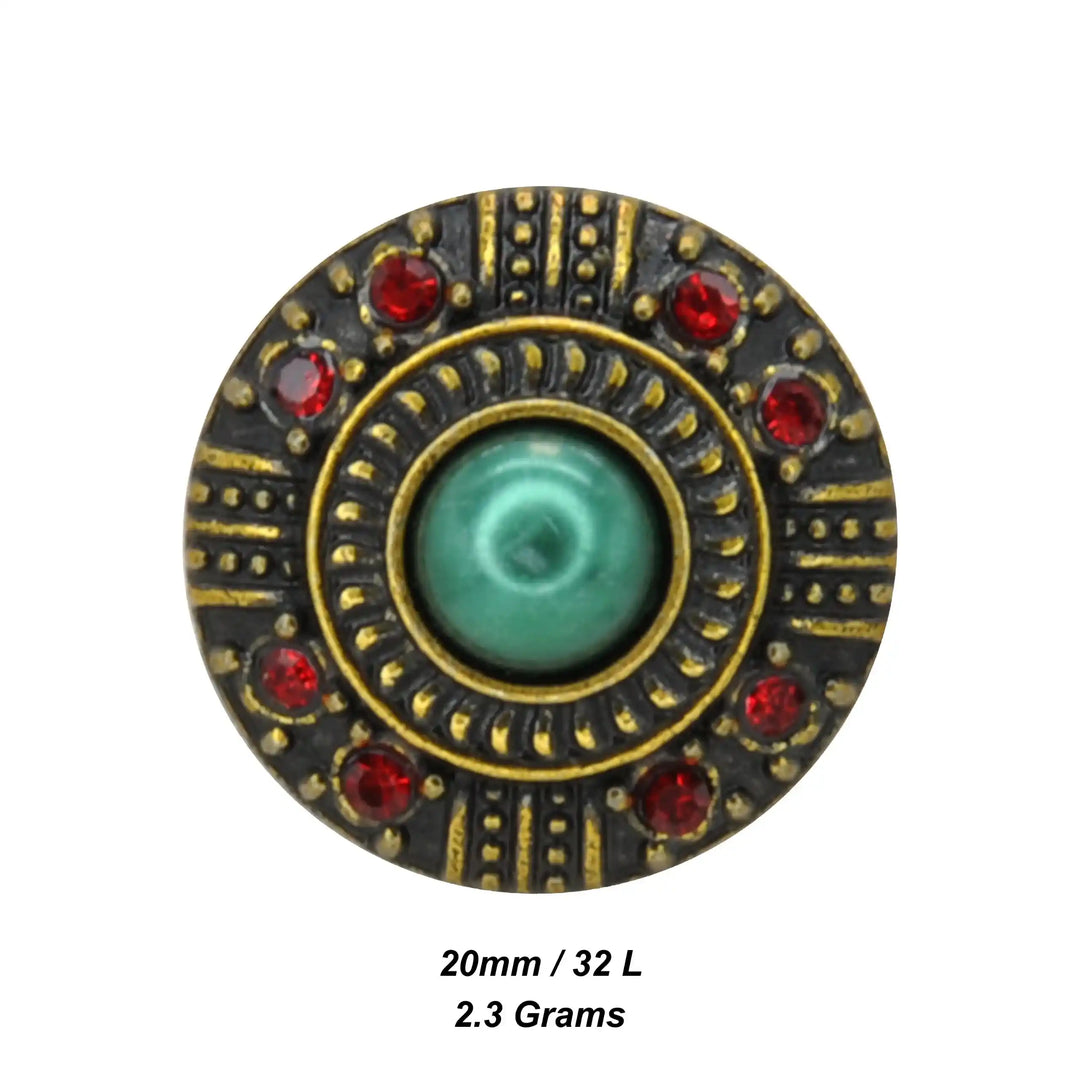 Traditional Designer Shank Metal Button | 20mm (32L)