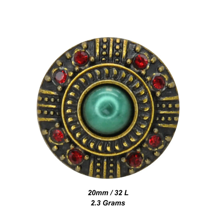 Traditional Designer Shank Metal Button | 20mm (32L)