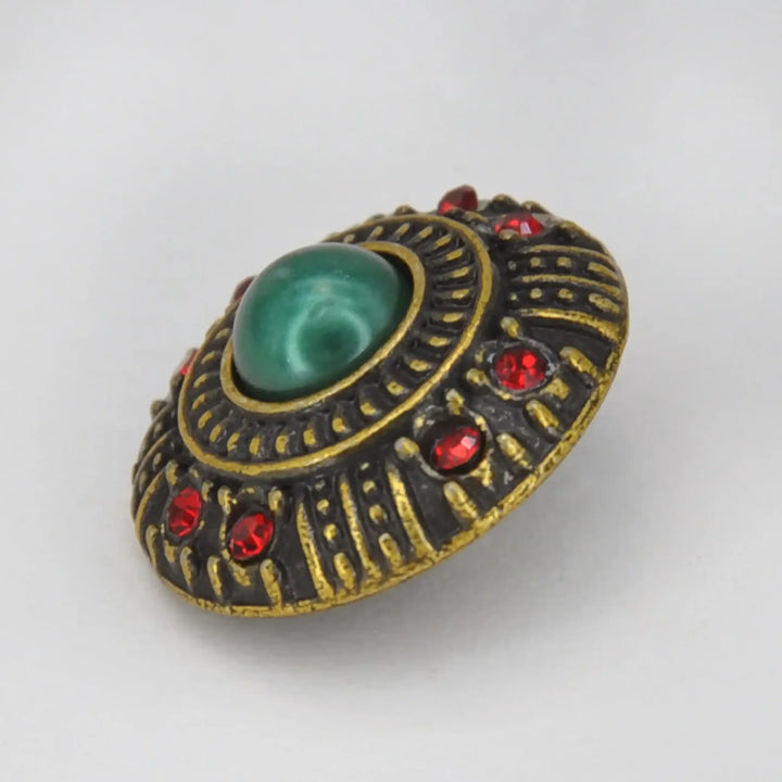 Vintage Royal Gem Shank Metal Button | 14mm (22L)
