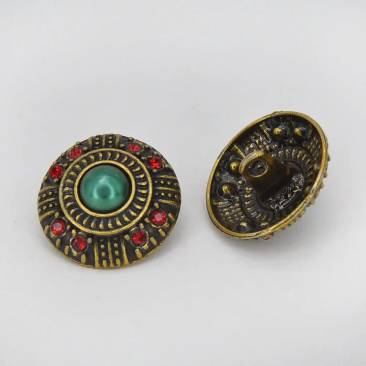 Vintage Royal Gem Shank Metal Button | 14mm (22L)