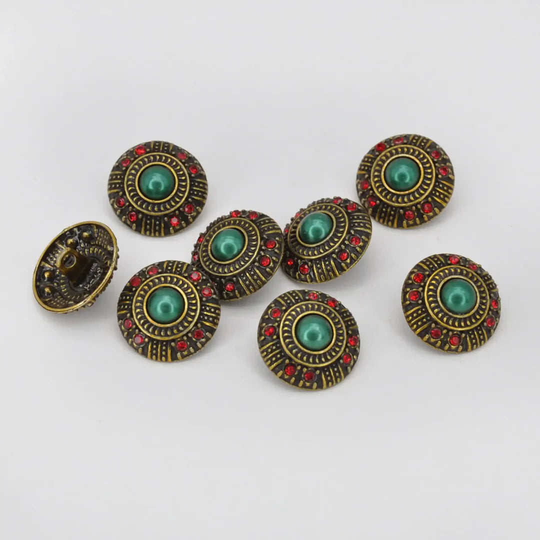 Vintage Royal Gem Shank Metal Button | 14mm (22L)